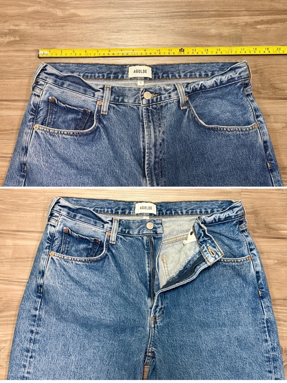AGOLDE Low Curve Jean 31x28 Relaxed Wide Leg Raw Hem Designer Denim ♡ $258! - Picture 4 of 9